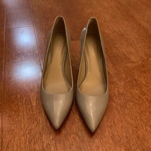 Ann Taylor Taupe Patent Leather Pumps